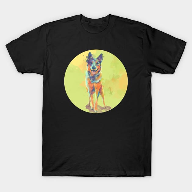 Blue Heeler Dog T-Shirt by Flo Art Studio